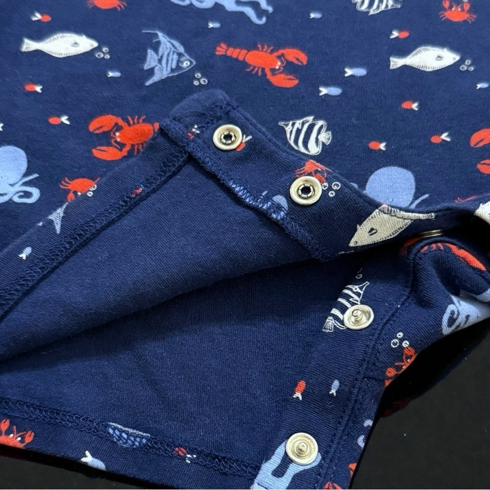 Janie and Jack Navy Nautical Lobster Polo Romper 18-24M Ocean Sea Life - Picture 3 of 5